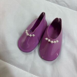 Purple 18” Doll Shoes with Pearl accents